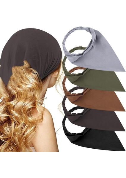 Floral Turban Headband 5 Pieces Hairband Chiffon Boho Headband Women Elastic Headband Women Girls Hair Accessories (Yurt Dışından)