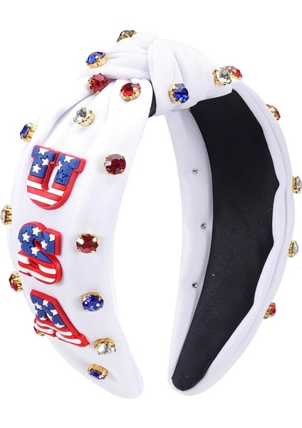 Headband Red Star Wide Knotted Headband Women Girls Water,, Patriotic Headband Party Hair Accessories Gift (Yurt Dışından)