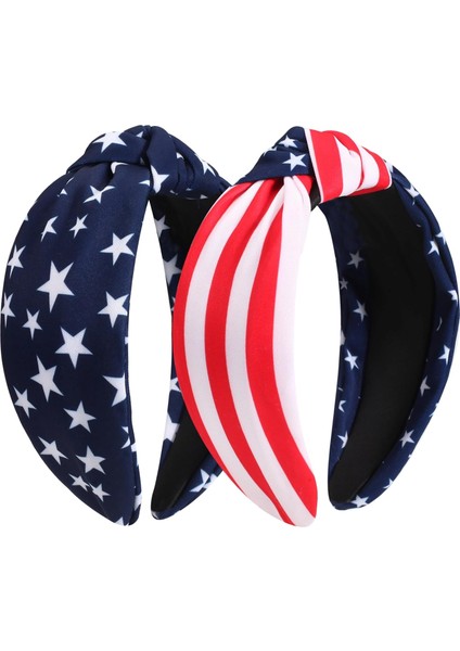 Headband Red Star Wide Knotted Headband Women Girls Water,, Patriotic Headband Party Hair Accessories Gift (Yurt Dışından)