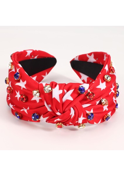 Headband Red Star Wide Knotted Headband Women Girls Water,, Patriotic Headband Party Hair Accessories Gift (Yurt Dışından) modelleri