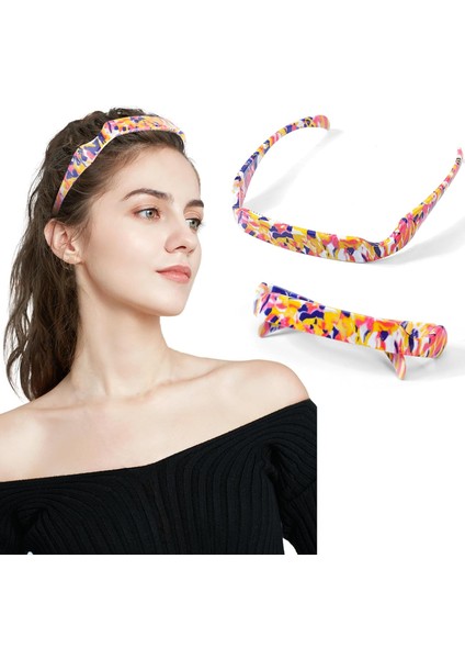 Women's Sunglasses Headband - Square Design Foldable Non-Slip Headband With Tooth Holes For Everyday Accessories (White One Size) (Yurt Dışından)