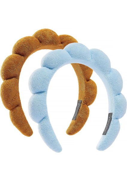 Spa Headbands For Face Washing Or Facial 2 Piece Set Skin Care Headband Fluffy Makeup Headband For Face Washing, Facial Mask, Skin Care (Yurt Dışından)