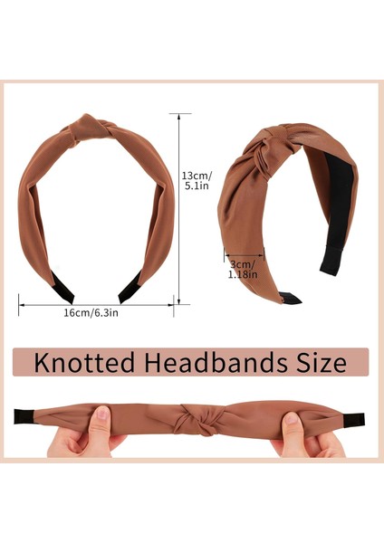 Pcs Women's Headband Knotted Headband Fashion Women's Headband Coffee Series Knotted Wide Headband (Yurt Dışından) fırsatları