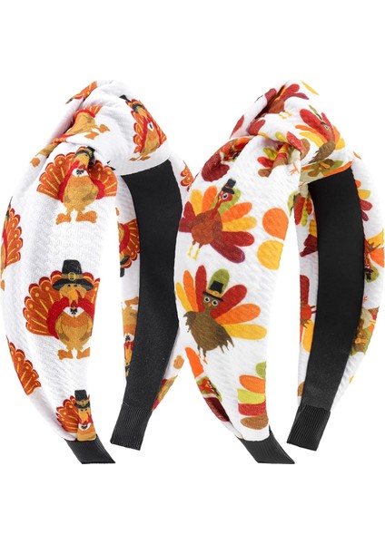 Women And Girls Knotted Headband Non-Slip Hairband Wide Bow Headband Fashion Waffle Headband Hair Accessories Black And White 3 Pcs (Yurt Dışından)