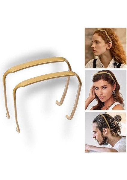 2pcs Square Invisible Hairband Curly Thick Headband Medium Thick Large Hairband Women Curly Hair Fixing Tools Women (Yurt Dışından)