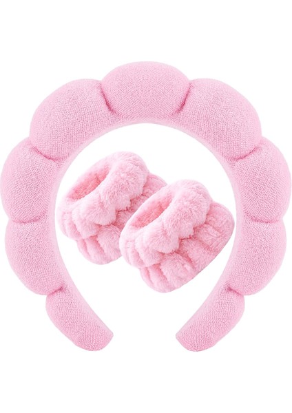 Spa Headband For Face Washing Skin Care Headband Terry Cloth Bubble Soft Hairband For Women Girls Fluffy Padded Headdress Non-Slip Thick Hair Accessories (Yurt Dışından)