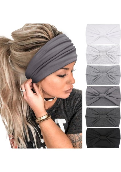 Women's Headband Bohemian Wide Headband Knotted Turban Hair Accessories (Yurt Dışından)