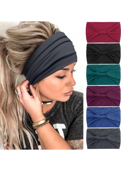 Women's Headband Bohemian Wide Headband Knotted Turban Hair Accessories (Yurt Dışından) fiyatları