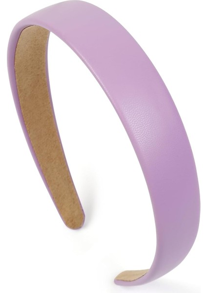 Womens Headband Girls Headband 1.2 Inch Lavender Headband Women Hair Non-Slip Faux Leather Headband Solid Color Hard Headband Women Hair Accessories (Yurt Dışından) fiyatları