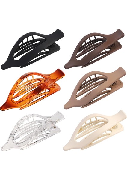 Flat Hair Clips 6 Pieces Clips French Style For Thick Hair Crocodile Hair Clips For Thin Hair Duck Peel Hair Clips Women's Hair Accessories (Yurt Dışından)