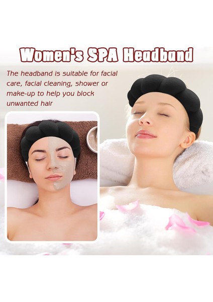 Spa Headband For Face Washing Skin Care Headband Terry Cloth Bubble Soft Hairband For Women Girls Fluffy Padded Headdress Non-Slip Thick Hair Accessories (Yurt Dışından) fırsatları