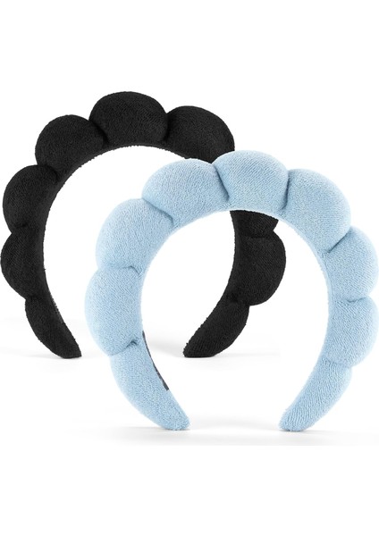 Spa Headbands For Face Washing Or Facial 2 Piece Set Skin Care Headband Fluffy Makeup Headband For Face Washing, Facial Mask, Skin Care (Yurt Dışından)