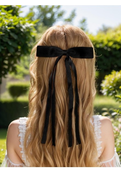 Women's Hairpins Tassel Ribbon Bow Long Tail Clip Girls Solid Color Accessories Hairpin Claw Bow (Yurt Dışından) fiyatları