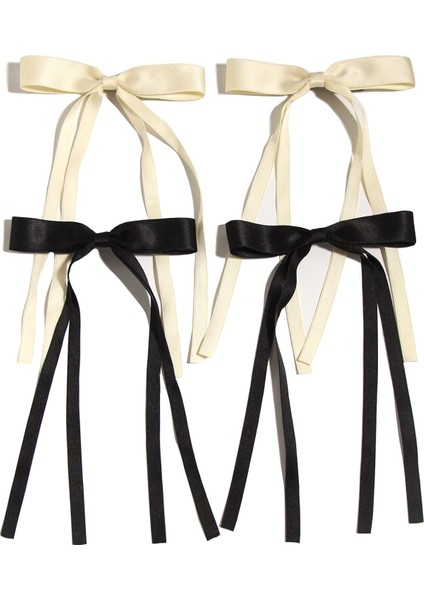 Women's Hairpins Tassel Ribbon Bow Long Tail Clip Girls Solid Color Accessories Hairpin Claw Bow (Yurt Dışından) modelleri