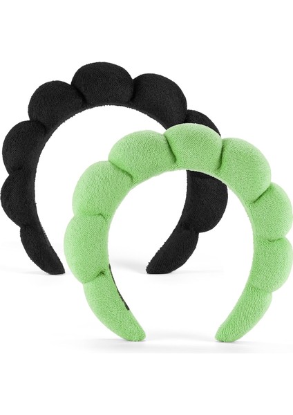 Spa Headbands For Face Washing Or Facial 2 Piece Set Skin Care Headband Fluffy Makeup Headband For Face Washing, Facial Mask, Skin Care (Yurt Dışından)