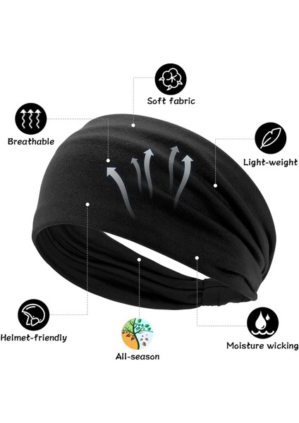 Wide Bohemian Hair Hoop Women's Large Hairband Elastic Non-Slip Headband Twist-Knot Accessory Suitable For Sports Yoga And Running (Yurt Dışından) modelleri