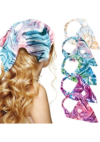 Floral Turban Headband 5 Pieces Hairband Chiffon Boho Headband Women Elastic Headband Women Girls Hair Accessories (Yurt Dışından)