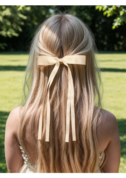 Women's Hairpins Tassel Ribbon Bow Long Tail Clip Girls Solid Color Accessories Hairpin Claw Bow (Yurt Dışından) fırsatları
