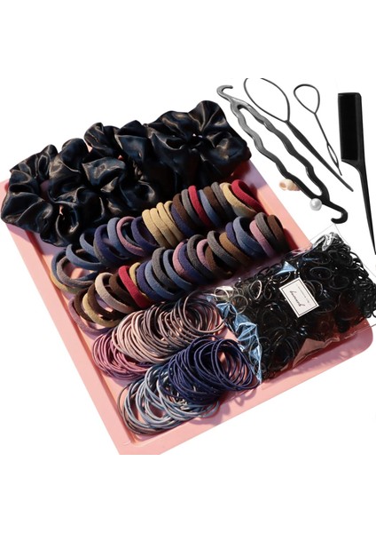 755 Pieces Women's Hair Accessories Set Seamless Ponytail Holder Various Hairbands For Thick And Curly (Mixed) (Yurt Dışından) fiyatları