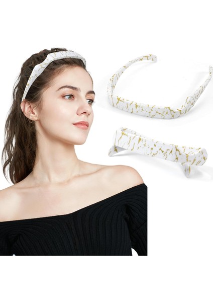 Women's Sunglasses Headband - Square Design Foldable Non-Slip Headband With Tooth Holes For Everyday Accessories (White One Size) (Yurt Dışından)