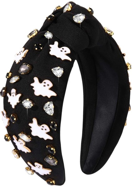 Halloween Headband Women's Ghost Pumpkin Spider Ghost Head Knotted Headband Decoration Wide Top Knot Headband Halloween Hair Accessories Costume Party Gift (Yurt Dışından) fiyatları