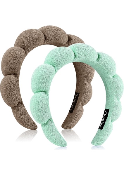 Spa Headbands For Face Washing Or Facial 2 Piece Set Skin Care Headband Fluffy Makeup Headband For Face Washing, Facial Mask, Skin Care (Yurt Dışından)