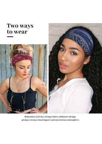 Women's Wide Headband Knotted Non-Slip Headband Soft Turban Headband Hair Accessories Bohemian Solid Color Women Yoga Exercise 6 Pack (Yurt Dışından) fırsatları