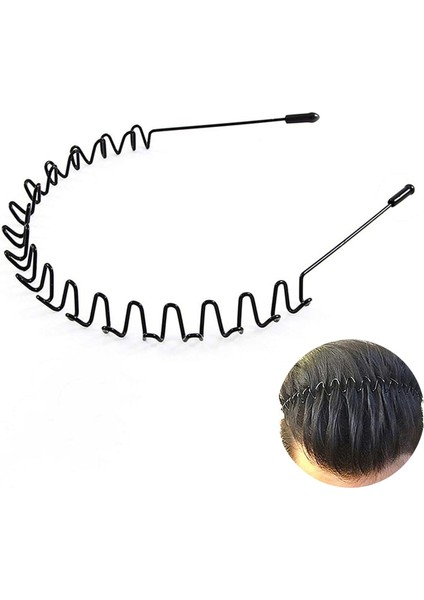Metal Headband Fashion Women's Headband Unisex Wave Headband Outdoor Sports Headband Simple Elastic Non-Slip Hair Accessories (6 Pack) (Yurt Dışından)
