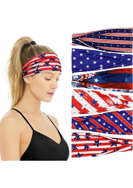 Women's Elastic Headband Lady Hair Non-Slip Wide Thick Headband Fashion Soft Fabric Women's Headband Short Hair Accessories 6 Pack (Yurt Dışından)