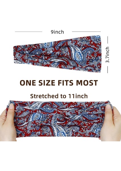 Women's Elastic Headband Lady Hair Non-Slip Wide Thick Headband Fashion Soft Fabric Women's Headband Short Hair Accessories 6 Pack (Yurt Dışından) modelleri