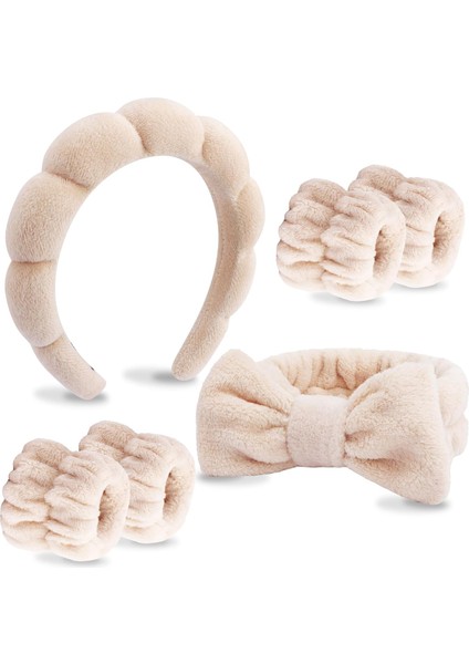 Case Pack Makeup And Skin Care Headband Brown Sponge Hairband Bow Set - Women's Wristband Hair Accessory Gift (Yurt Dışından) fiyatları