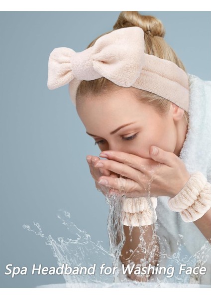 Case Pack Makeup And Skin Care Headband Brown Sponge Hairband Bow Set - Women's Wristband Hair Accessory Gift (Yurt Dışından) modelleri