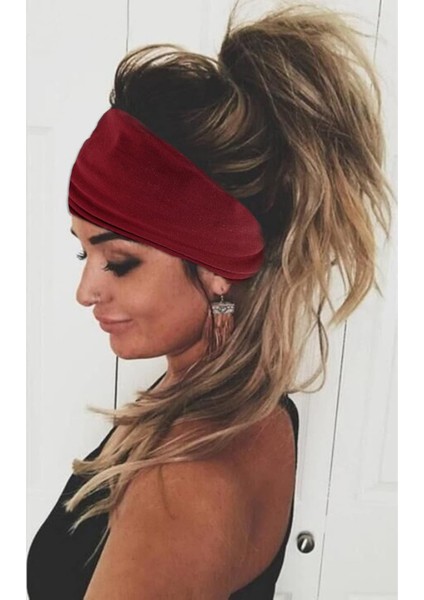 Women's Headband Fashion Elastic Wide Hairband Knotted Turban Headband Yoga Running Sweatproof Band Elastic Headband Fashion Wrap Headband Girls Hair Accessories 4 Pack (Yurt Dışından) modelleri