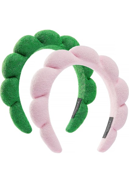 Spa Headbands For Face Washing Or Facial 2 Piece Set Skin Care Headband Fluffy Makeup Headband For Face Washing, Facial Mask, Skin Care (Yurt Dışından)