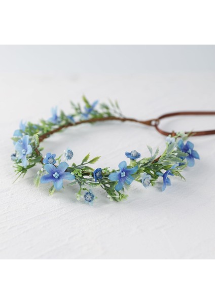 Handmade Blue Flower Crown Garland Women Girls Headband Bridal Tiara Hair Accessories Halo Tiara Suitable For Weeding Party Festival Birthday (Yurt Dışından) modelleri