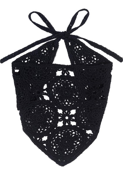 Crochet Turban Headband Headband Women Girls Knitted Floral Hair Accessories Hair Style Holiday Decoration (Black) (Yurt Dışından) fiyatları