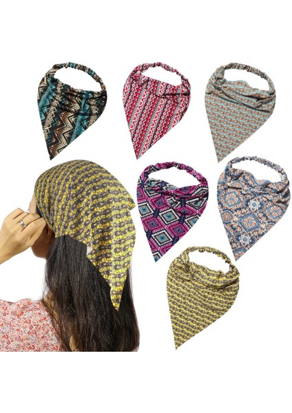 Pack Women's Headband Elastic Hair Scarf Large Triangle Headband Turban With Clip Non-Slip Solid Color Hairband Hair Accessories Suitable For Teenage Girls (Yurt Dışından)