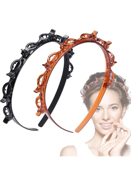 Pieces Bangs Hairstyle Hairpin Headband Professional Braided Bangs Clip Tooth Headband Braiding Tools Ladies Girls Fashion Hair Accessories (Yurt Dışından)
