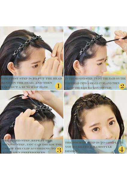 Pieces Bangs Hairstyle Hairpin Headband Professional Braided Bangs Clip Tooth Headband Braiding Tools Ladies Girls Fashion Hair Accessories (Yurt Dışından) fırsatları