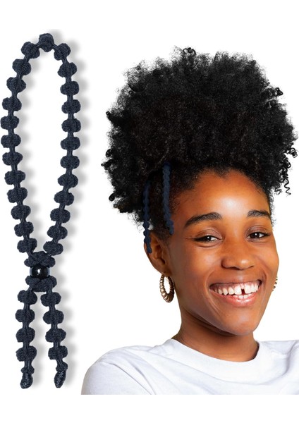 Adjustable Length Hairband | Women's Long Padded Headband For Thick, Braided, Curly, Natural Hair Elastic, Non-Slip Design (Black 1 Pack) (Yurt Dışından)