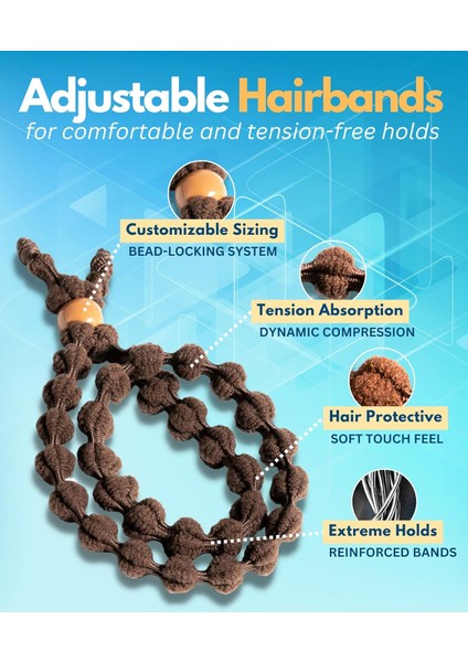 Adjustable Length Hairband | Women's Long Padded Headband For Thick, Braided, Curly, Natural Hair Elastic, Non-Slip Design (Black 1 Pack) (Yurt Dışından) fiyatları