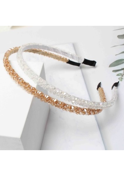 Pack Of Headbands For Women Girls Double Row Beaded Headbands Transparent Black Braided Narrow Headband Hair Accessories (Yurt Dışından) modelleri