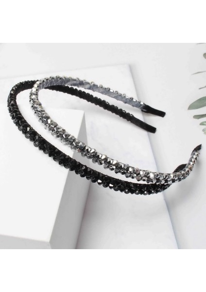 Pack Of Headbands For Women Girls Double Row Beaded Headbands Transparent Black Braided Narrow Headband Hair Accessories (Yurt Dışından) fırsatları
