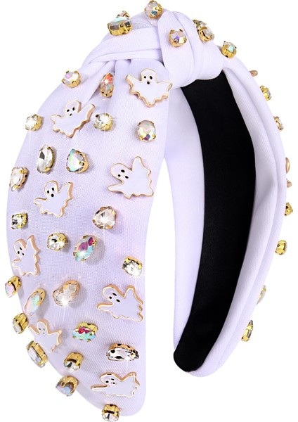 Halloween Headband Women's Ghost Pumpkin Spider Ghost Head Knotted Headband Decoration Wide Top Knot Headband Halloween Hair Accessories Costume Party Gift (Yurt Dışından)