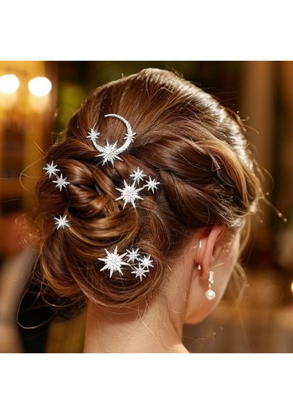 Casdre Star Shape Rhinestone Hair Clip Bridal Hair Accessories Sparkling Crystal Bridal Wedding Hair Accessories For Women And Girls (5 Pack) (Yurt Dışından)