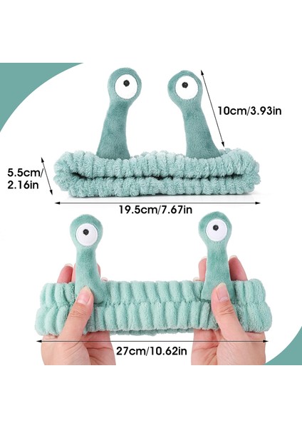 Face Washing Headband Palm And Snail Spa Hairband Makeup Headband Women's Cartoon Cute Coral Fleece Elastic Headband Creative Hair Accessories For Beauty Skin Care (Yurt Dışından) modelleri