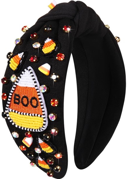 Halloween Headband Women's Ghost Pumpkin Spider Ghost Head Knotted Headband Decoration Wide Top Knot Headband Halloween Hair Accessories Costume Party Gift (Yurt Dışından)