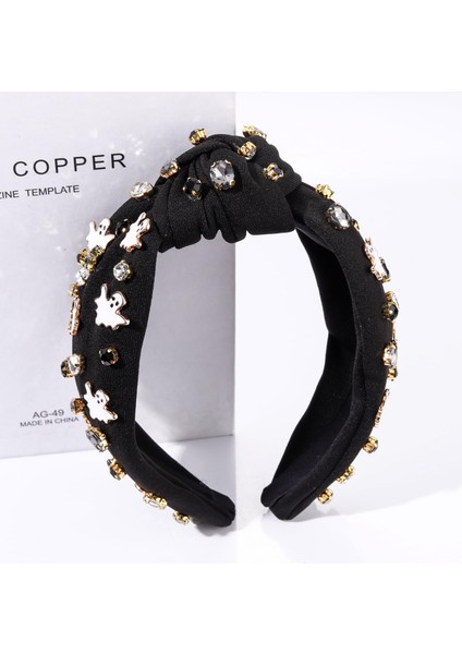 Halloween Headband Women's Ghost Pumpkin Spider Ghost Head Knotted Headband Decoration Wide Top Knot Headband Halloween Hair Accessories Costume Party Gift (Yurt Dışından) fırsatları