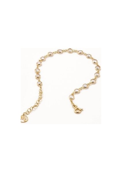 18 Ayar Altın Kaplama Gümüş Yuvarlak Taşlı Bileklik Shine Koleksiyon fiyatları