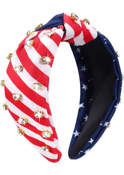 Headband Red Star Wide Knotted Headband Women Girls Water,, Patriotic Headband Party Hair Accessories Gift (Yurt Dışından)